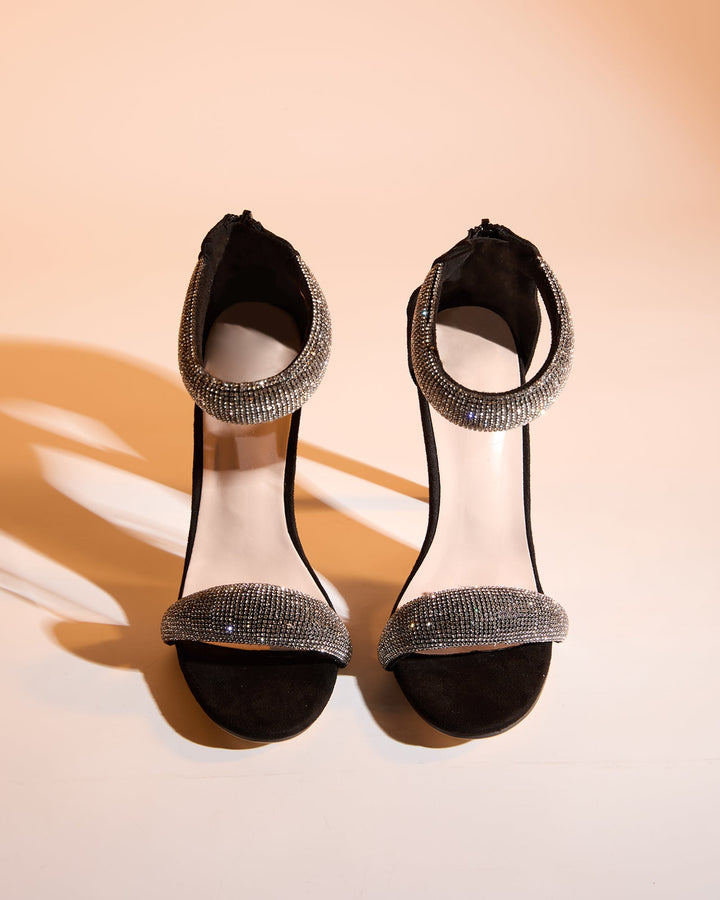Bianca Silver Diamente Strap Sandals