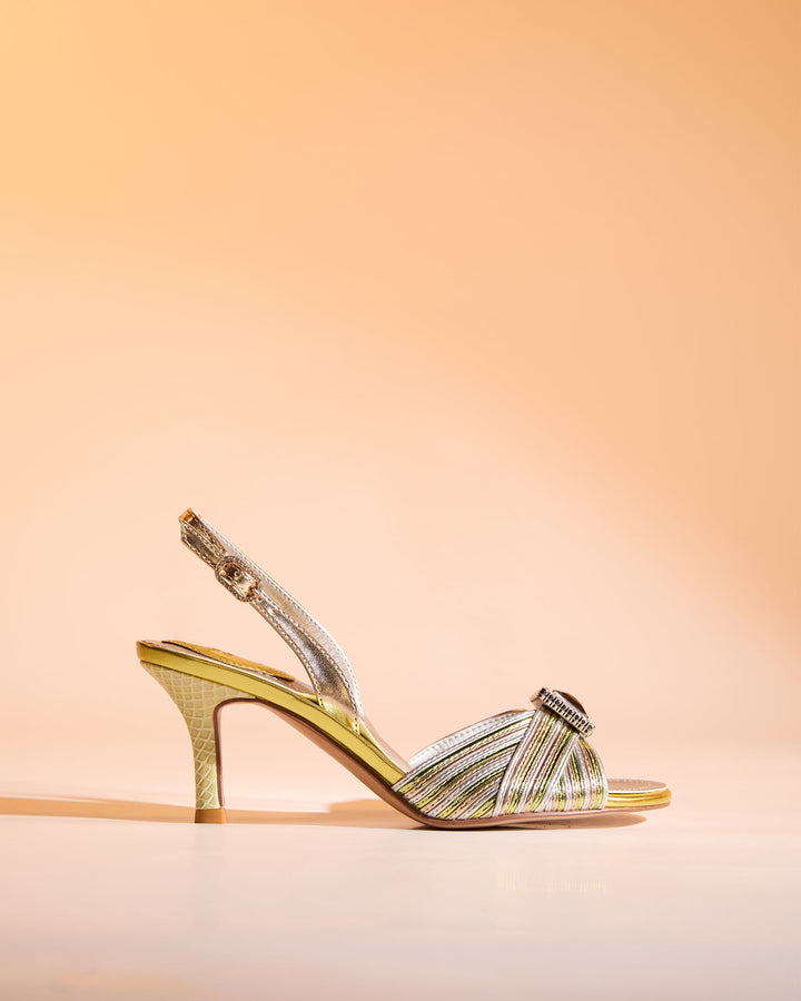 Sevan Vintage Rhinestone Slingback Sandals In Green
