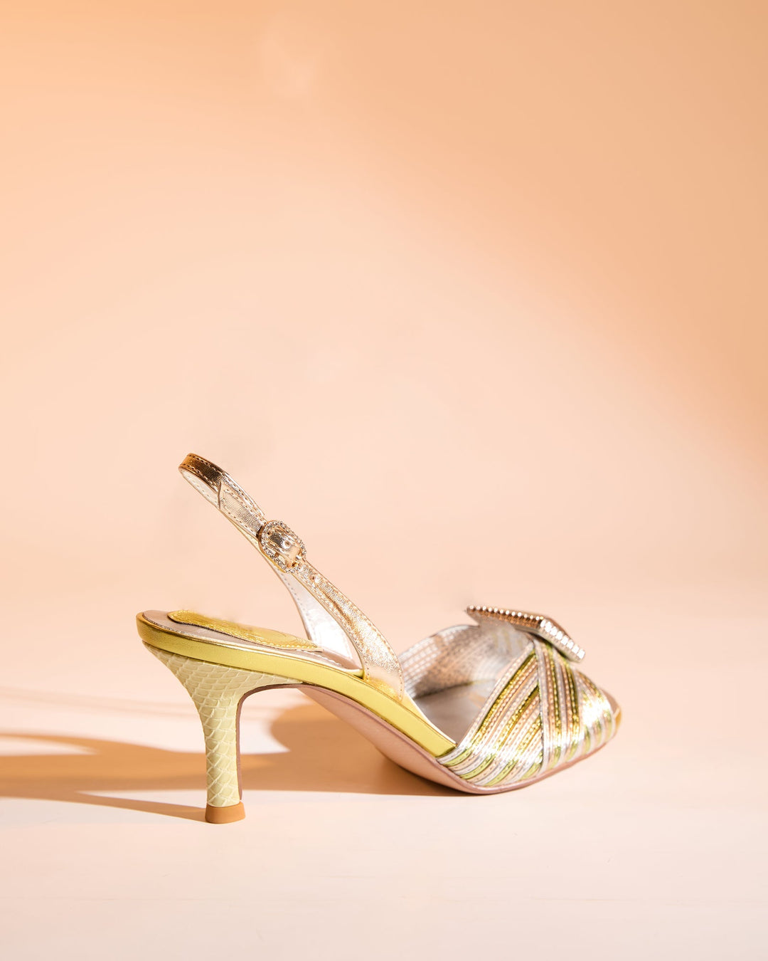 Sevan Vintage Rhinestone Slingback Sandals In Green