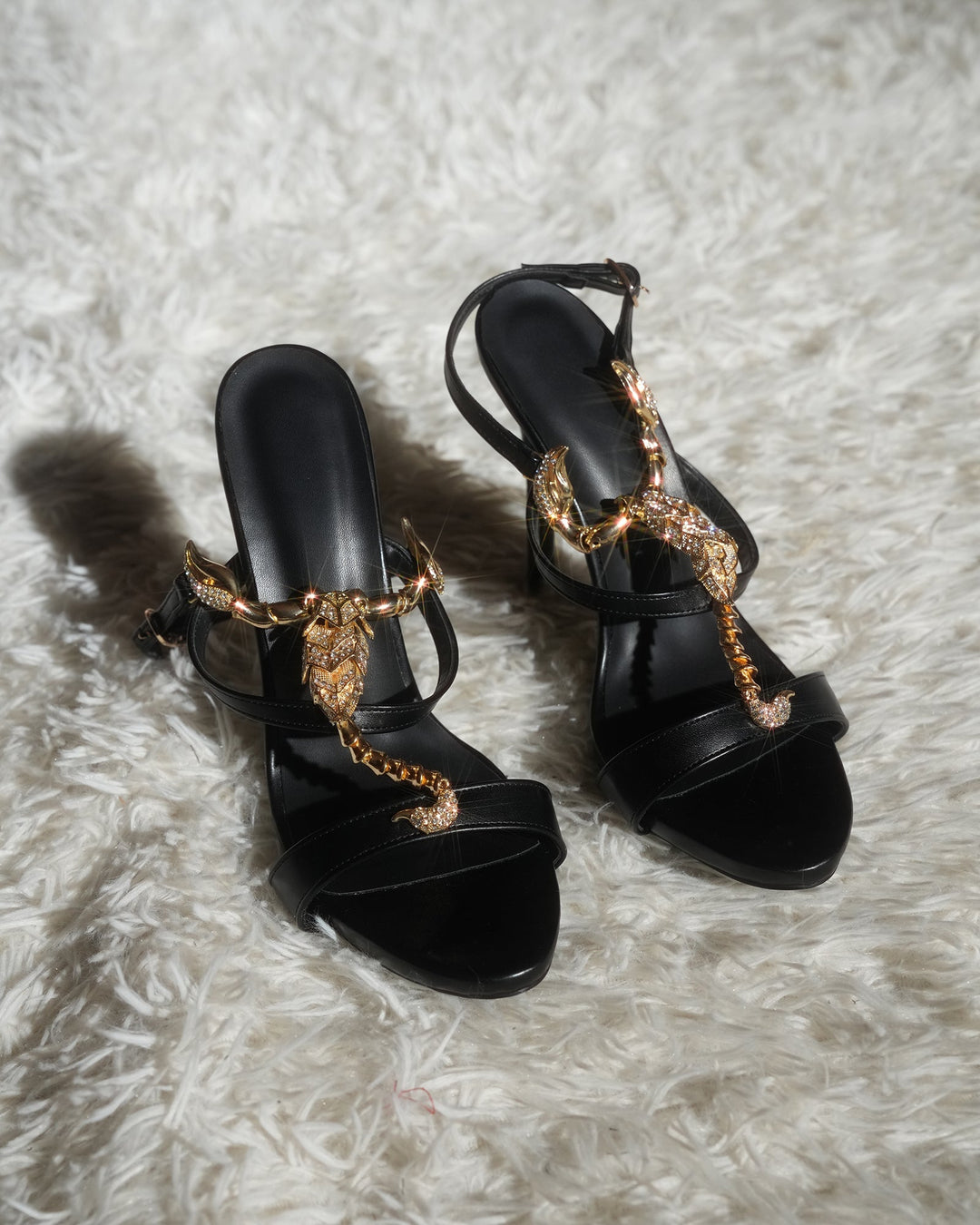 Pia Rhinestone Scorpion Strap Sandals